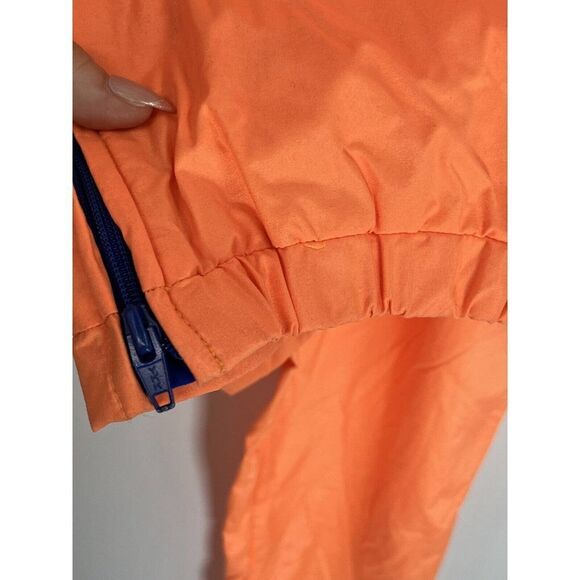 Vintage 80's Windbreaker Pants Neon Peach Nylon Size Small Zipper Cuffs Elastic - Picture 15 of 16
